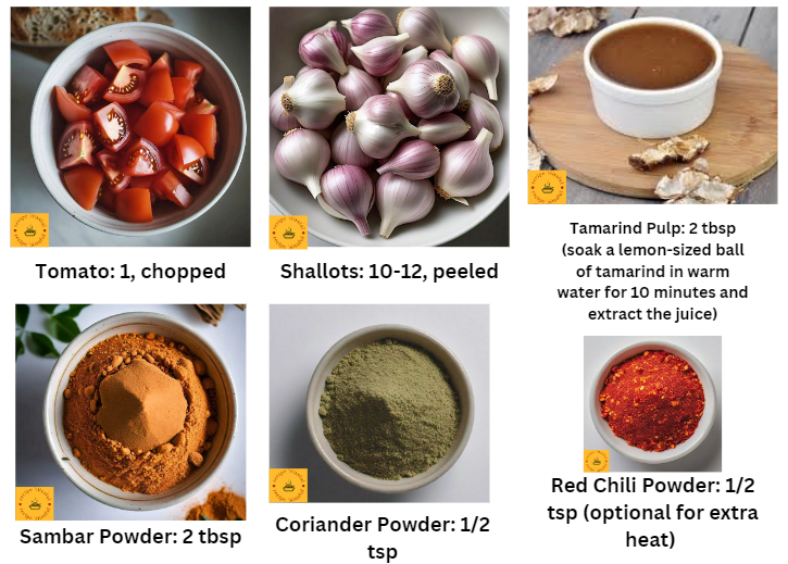 Indian Sambar Recipe Ingredients 